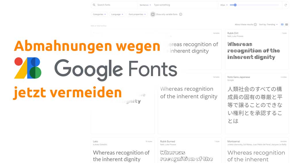 google fonts abmahnung vermeiden